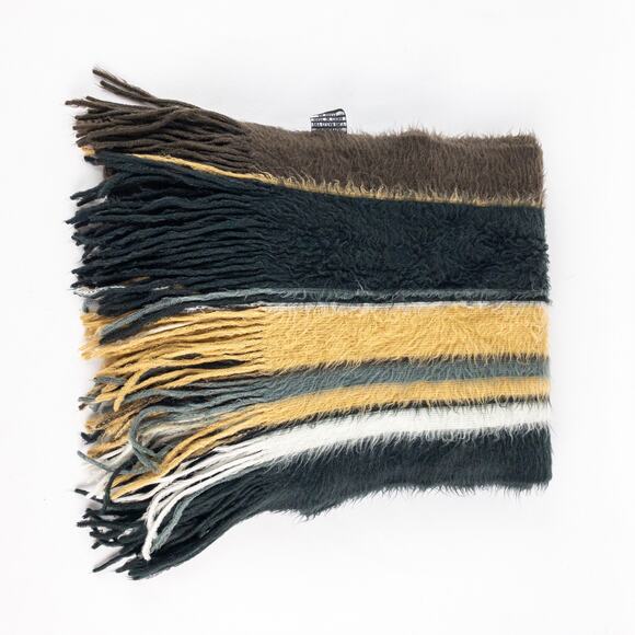 Cejon Brown Black White Striped Soft Scarf Unisex Men Women One Size - Picture 6 of 14